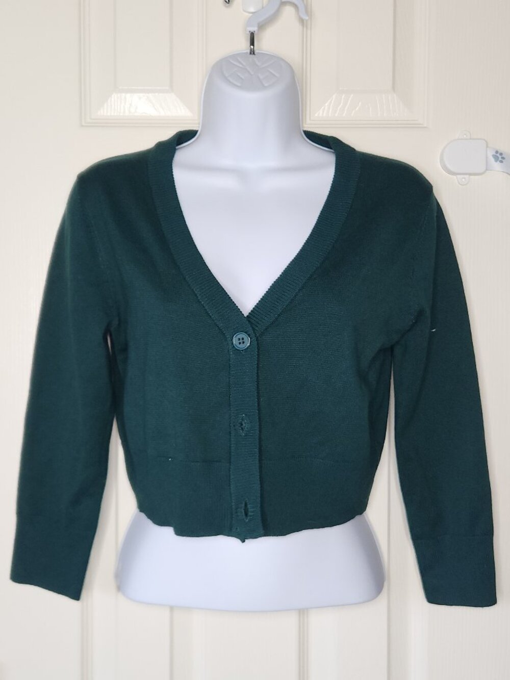 Exchic Forest Green Cropped Cardigan
